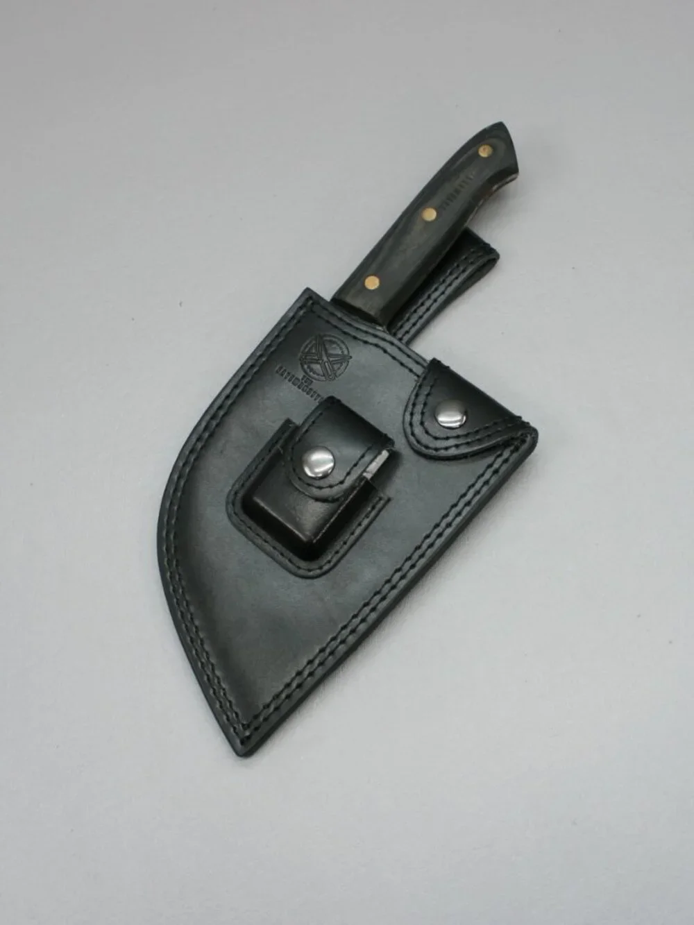 The CavemanStyle Chef Meat Cleaver Leather Sheath Sharpening Stone Caveman Style